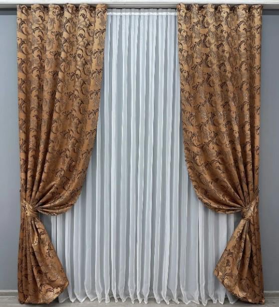 Тканина для штор жакард Завиток 1,45 м Карамельний (1642ш) - фото 5 Тканина для штор жакард Завиток 1,45 м Карамельний (1642ш) - фото 5