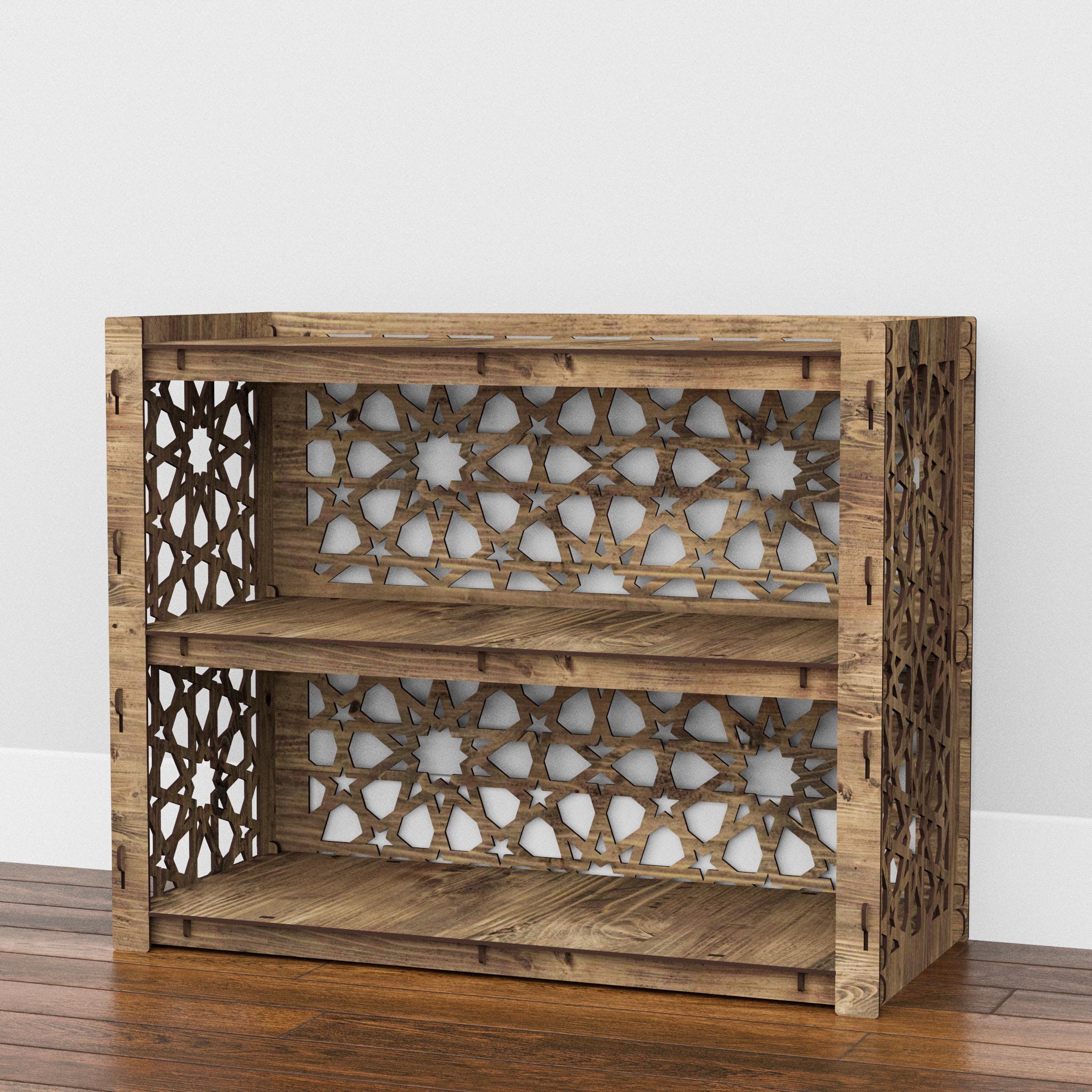 Комод в спальню низкий из дерева Hexagonica Arabic на 5 ящиков черные корзины 600х750х345 мм (119934) - фото 5 Комод в спальню низкий из дерева Hexagonica Arabic на 5 ящиков черные корзины 600х750х345 мм (119934) - фото 5