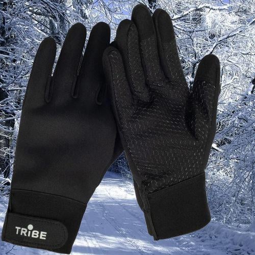 Рукавички осінньо-зимові Tribe Wind Gloves сенсор/водовідштовхувальні/антиковзні Neoprene -0 °C р. 9/L Чорний - фото 8