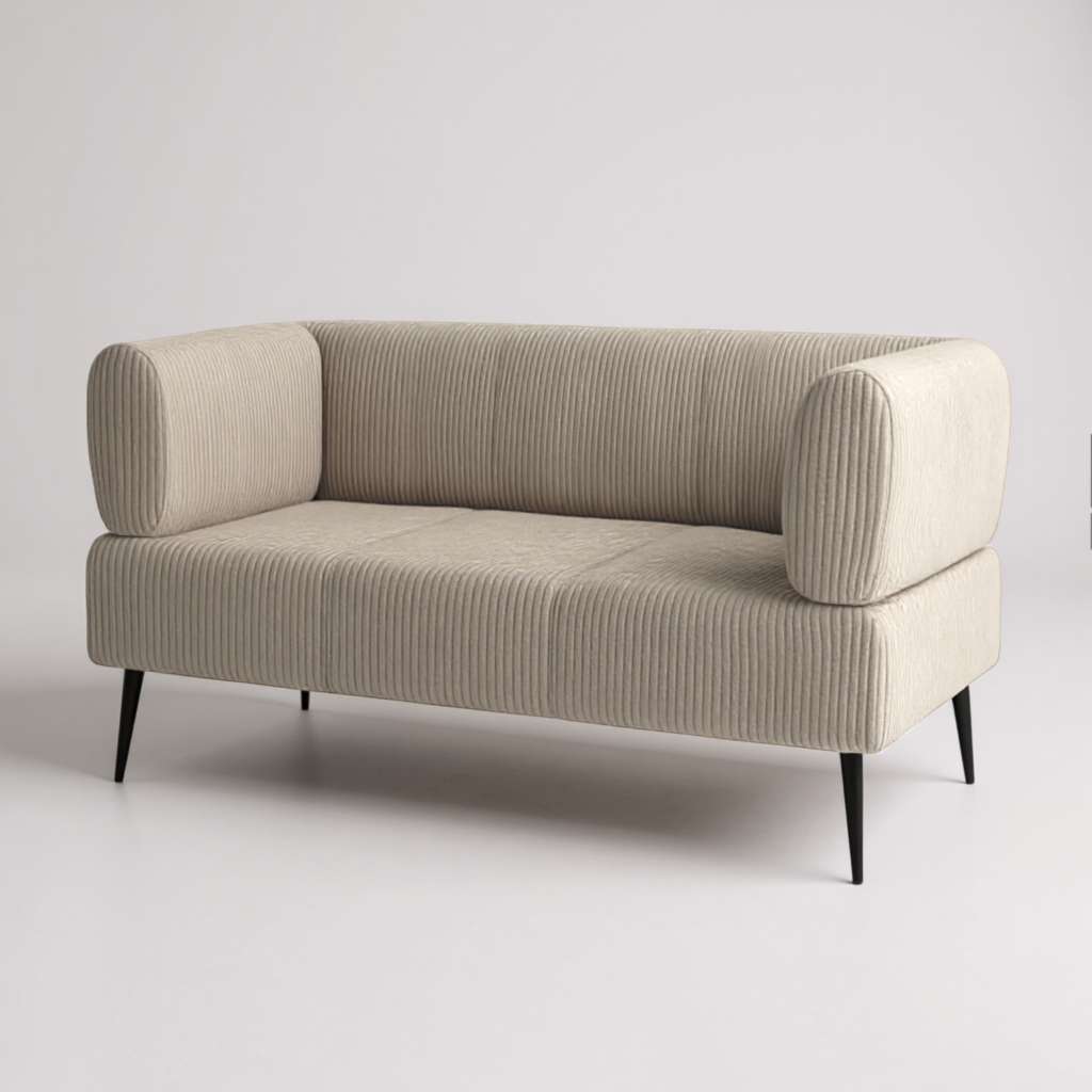 Диван офісний ТОБІ ШО Бенно-1 з підлокітниками 1400х720х750 мм велюр/вельвет Lotus 02/LT Beige (ndf6711)