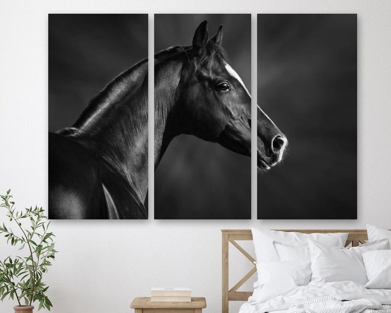 Модульная картина KIL Art Верная лошадь на холсте из трех частей 156x100 см (M3_XL_228)