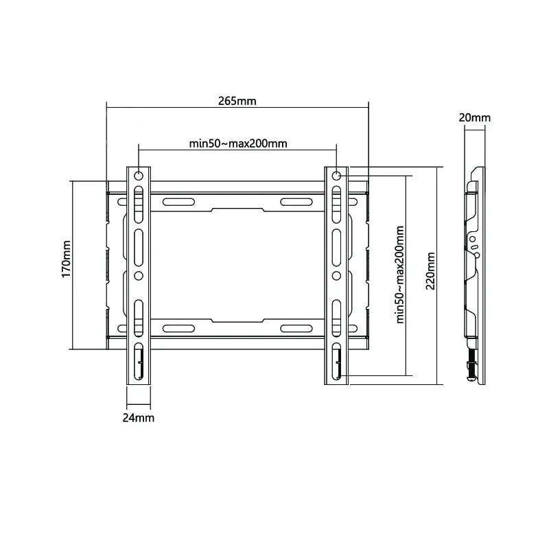 Крепление для телевизора Kivi Basic-22F настенное 23-43" (tf5620) - фото 7