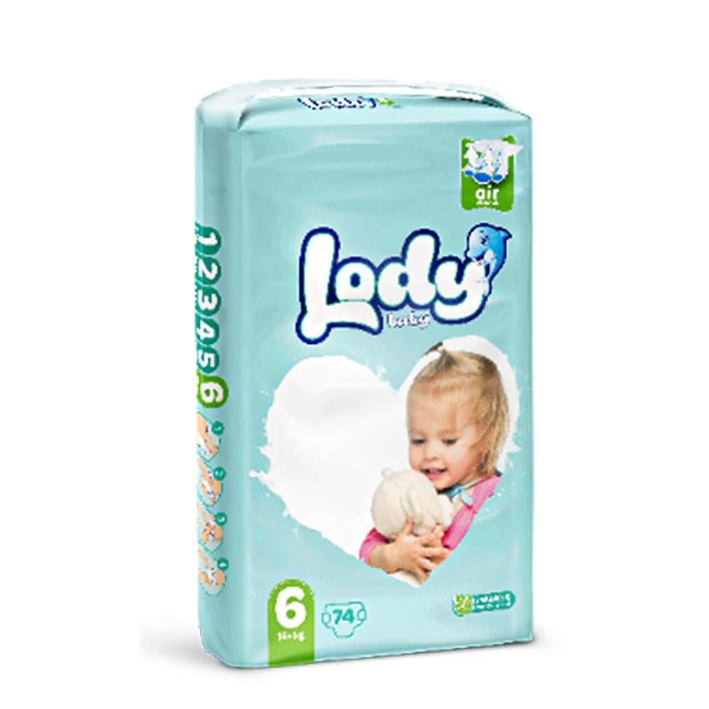 Подгузники детские дышащие LODY AIR MEGA XLARGE р. 6 16+ кг 74 шт. (000006645)