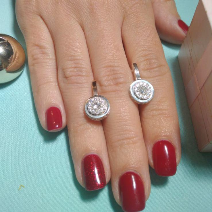 Серебряные серьги Дама с золотыми вставками - фото 2 Серебряные серьги Дама с золотыми вставками - фото 2