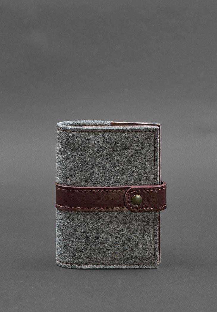 Обложка для паспорта фетровая 1.1 с кожаными вставками Бордовый (A-026348) Обложка для паспорта фетровая 1.1 с кожаными вставками Бордовый (A-026348)