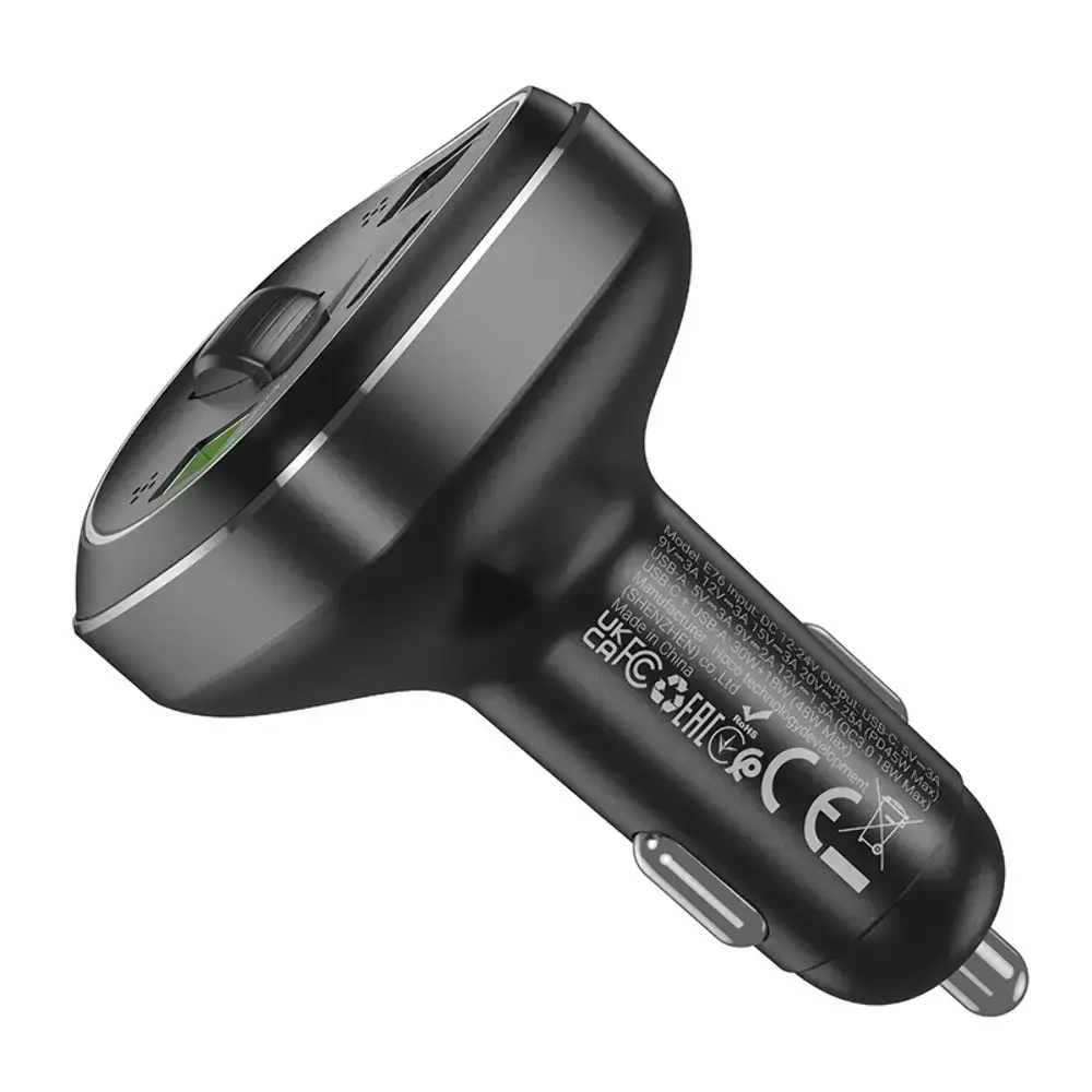 FM-трансмиттер Hoco E76 2 USB/Type-C/QC PD 45W - фото 4