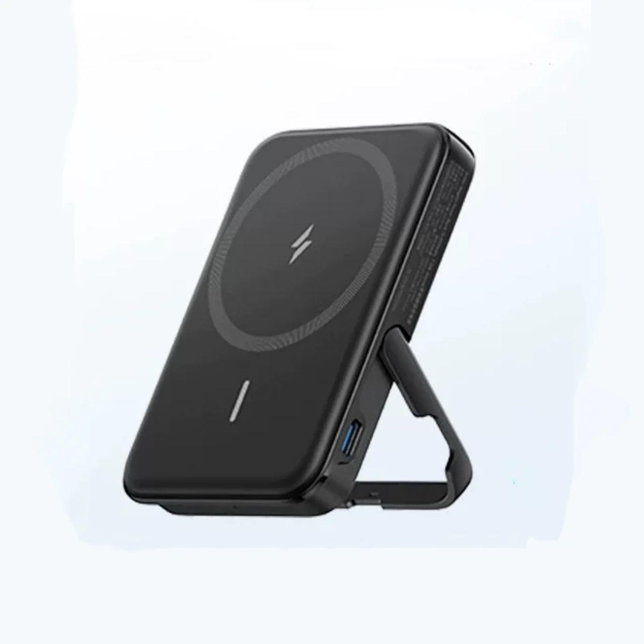 Повербанк магнітний Magsafe Anker A1618 5000 mAh для iPhone з підставкою для телефона Чорний (26389464) - фото 2 Повербанк магнітний Magsafe Anker A1618 5000 mAh для iPhone з підставкою для телефона Чорний (26389464) - фото 2