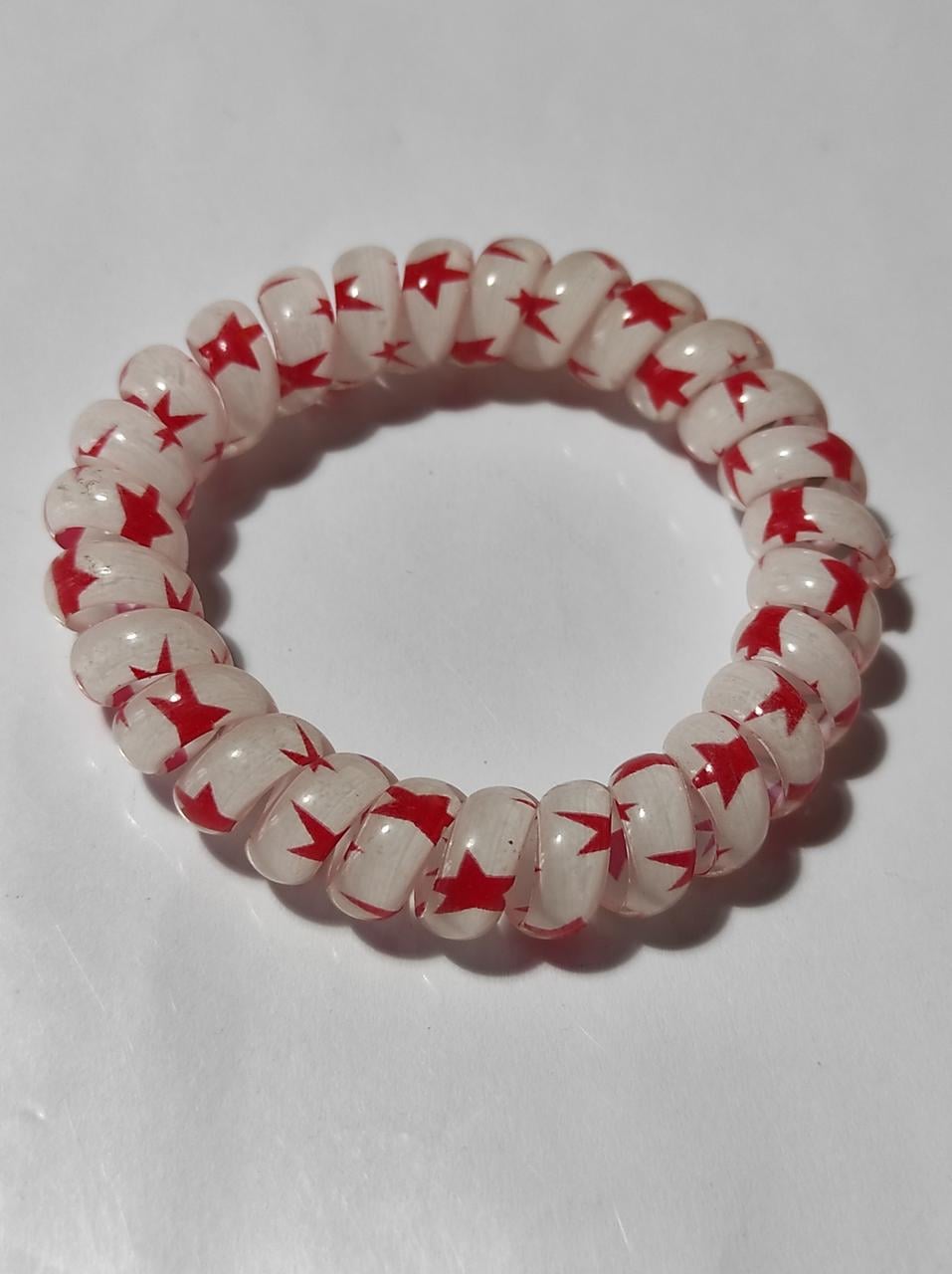 Резинка Спираль толстая со звездным рисунком 5,5 см Красный (52-4-1784-ЧЕР)