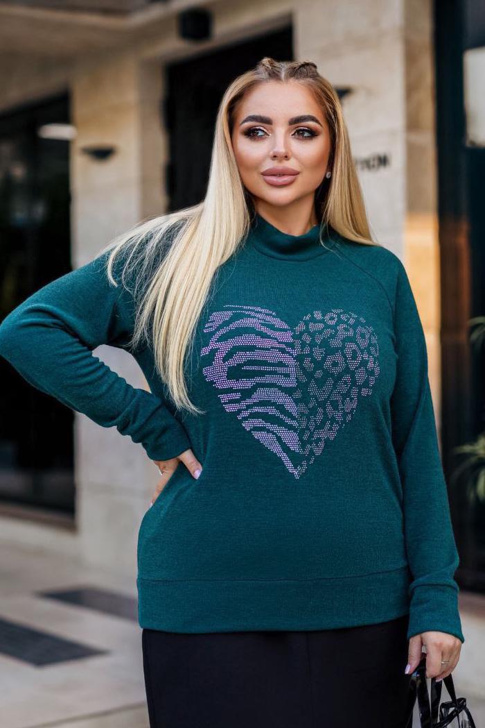 Свитер женский 3XL Темно-зеленый (192542)