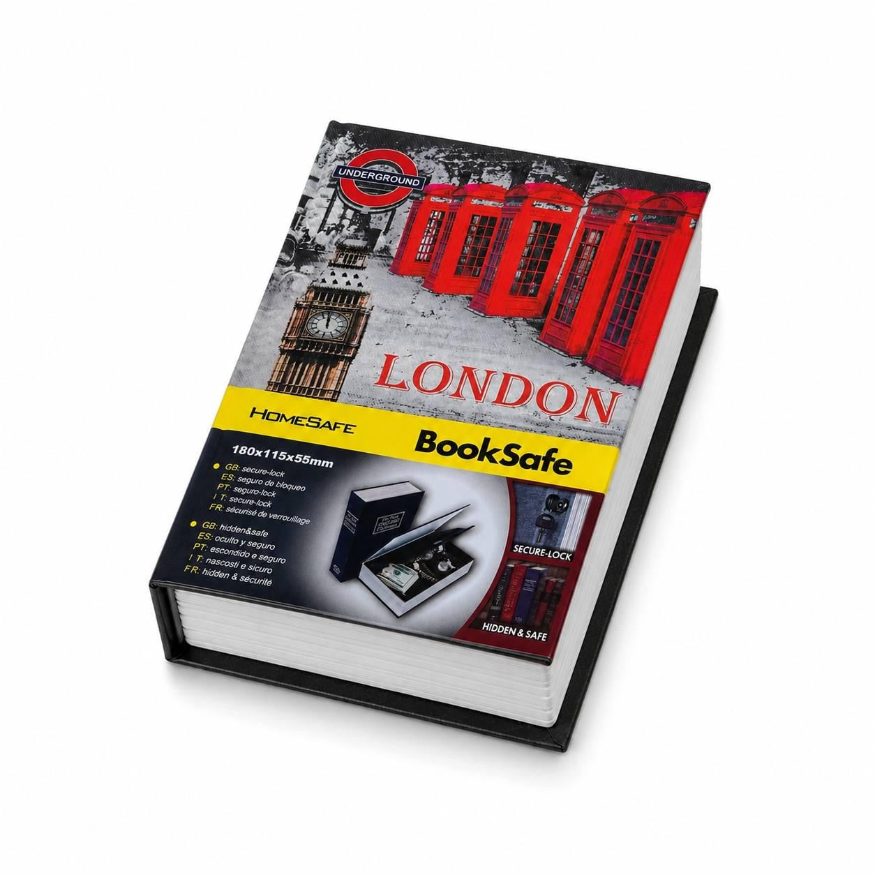 Книга-сейф HomeSafe LONDON тайник 18х11,5х5,5 см с ключевым замком (M1198)