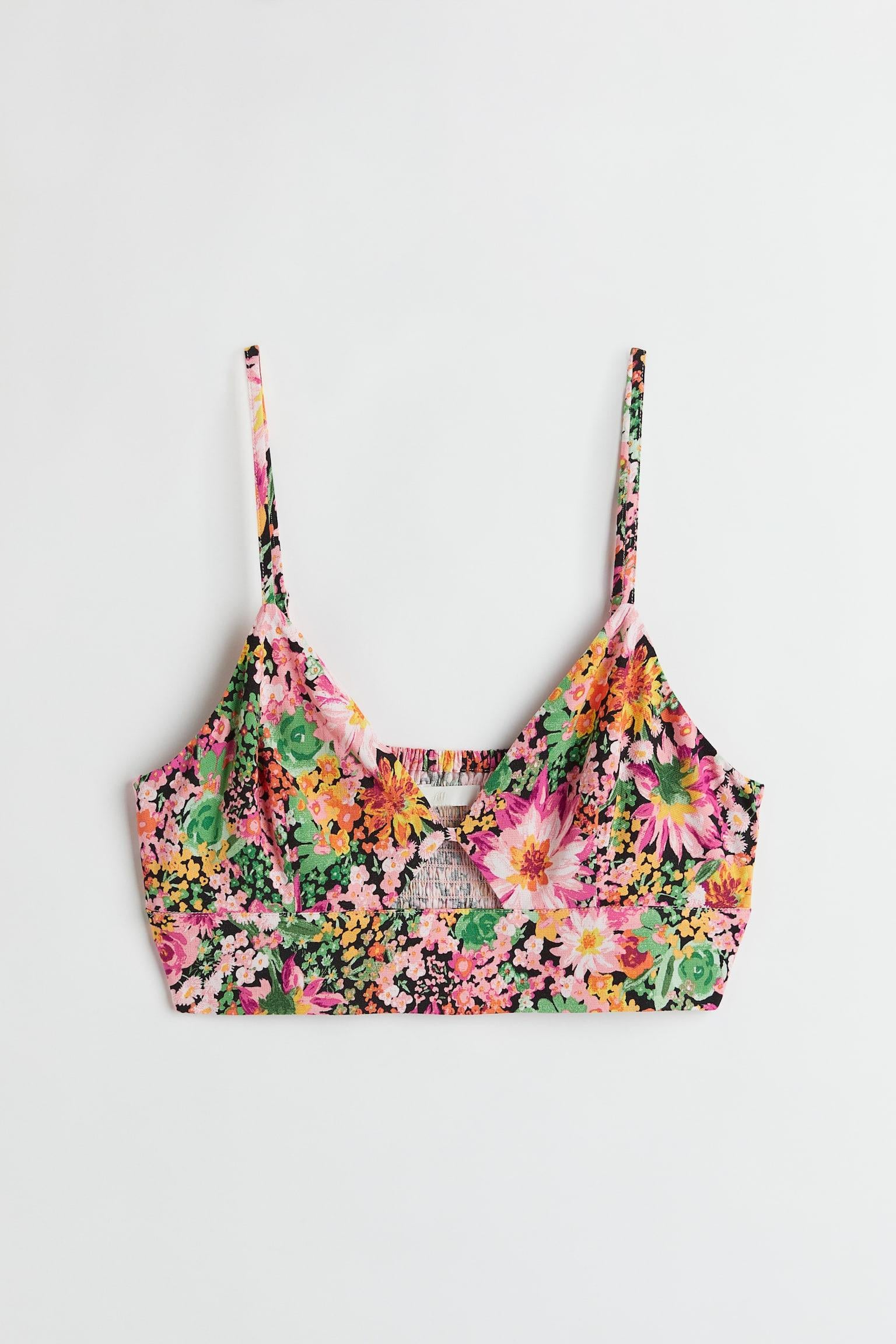 Топ H&M Квіти S Чорно-рожевий (S28061083304)