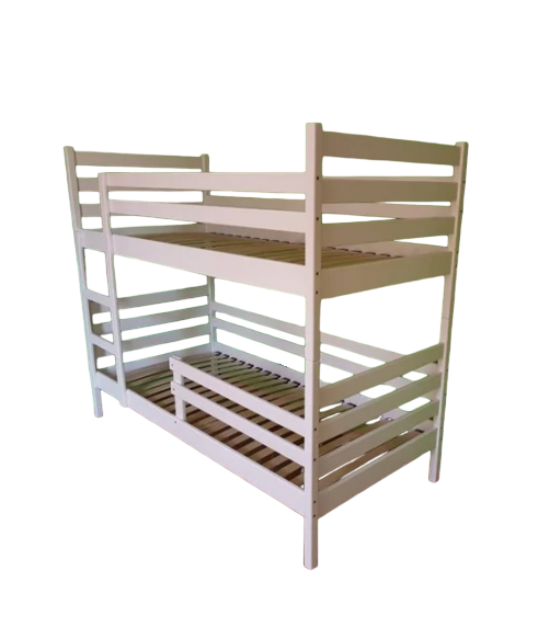 Двухъярусная кровать ДрімКО Шрек с бортиком покрытие эмаль из массива бука 80х190 см Слоновая кость (29079)