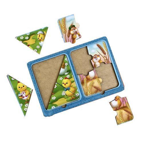 Дерев'яні пазли в рамці Хом'яки та курчата (15888)