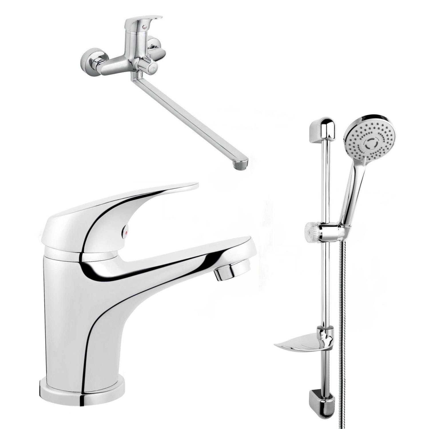 Набір змішувачів для ванни Ferro 3в1 ONE BFO5А+BFO2+N340 Хром (175126)