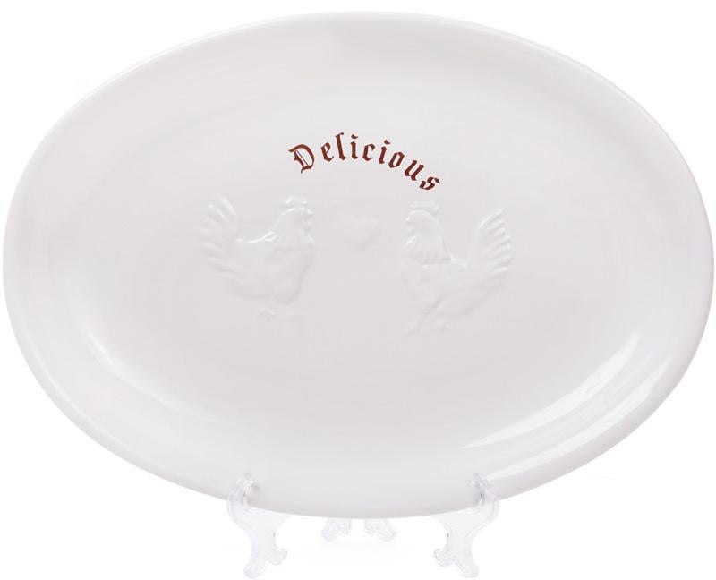 Блюдо керамическое Тоскана Family DELICIOUS с объемным рисунком 37х27 см (32313431)