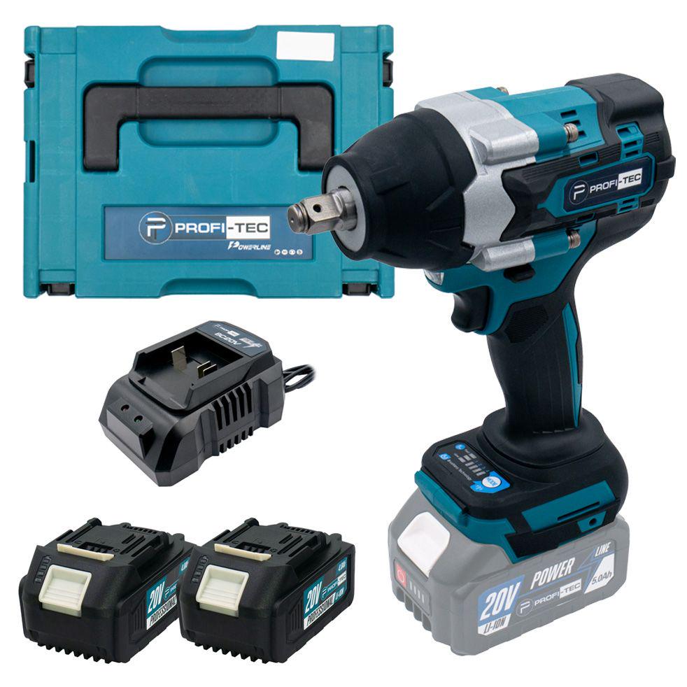 Гайковерт аккумуляторный PROFI-TEC DTW800BL 20V безщеточный ударный (007042)