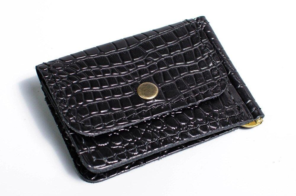 Зажим для денег с карманом для монет кожа под крокодила Черный (1939517808) - фото 1 Зажим для денег с карманом для монет кожа под крокодила Черный (1939517808) - фото 1