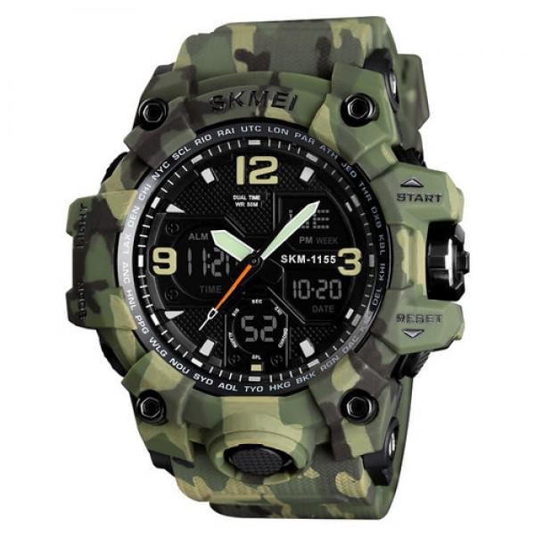 Наручные часы противоударные Skmei 1155B Military/Green