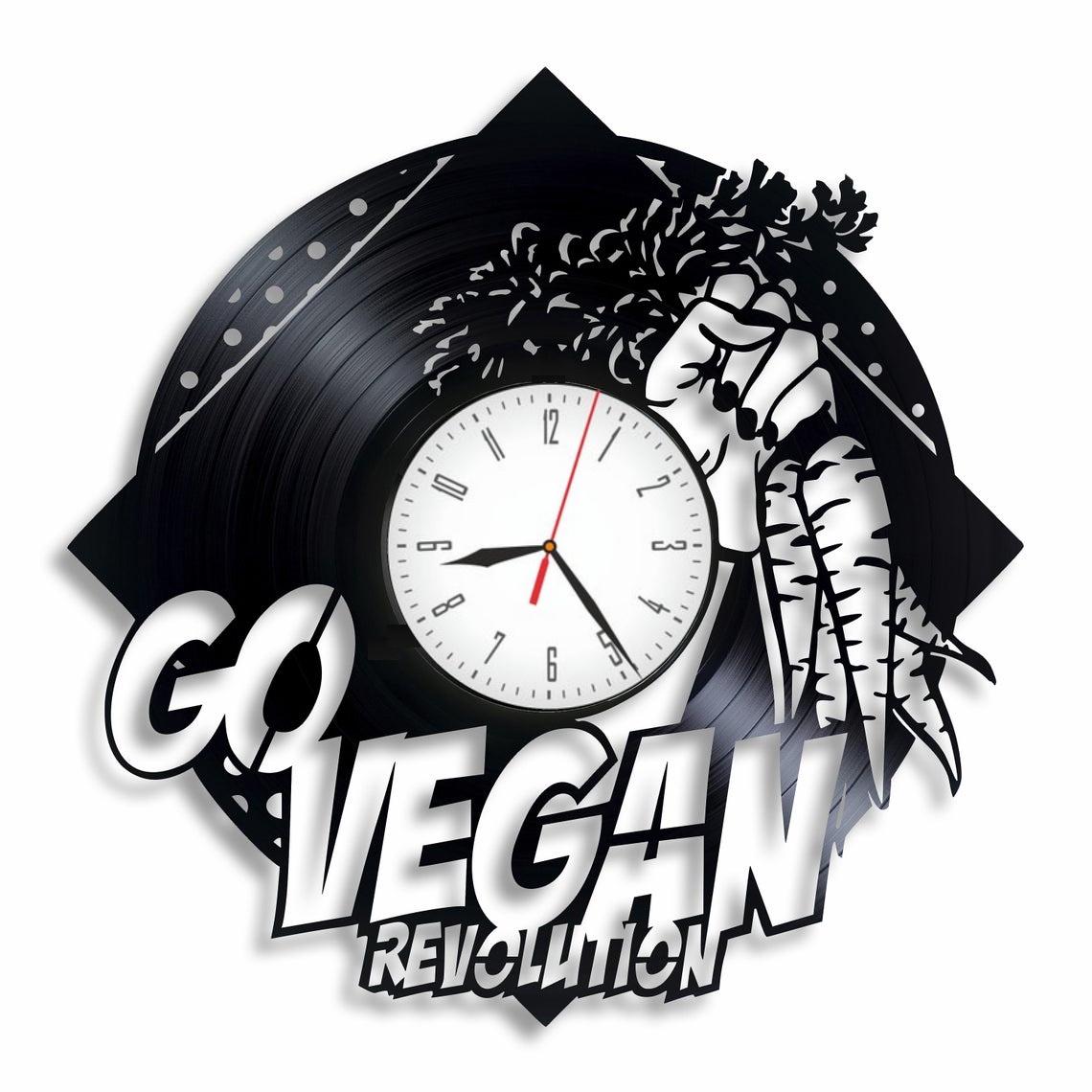 Часы настенные Вегетарианец 2182 из виниловой пластинки