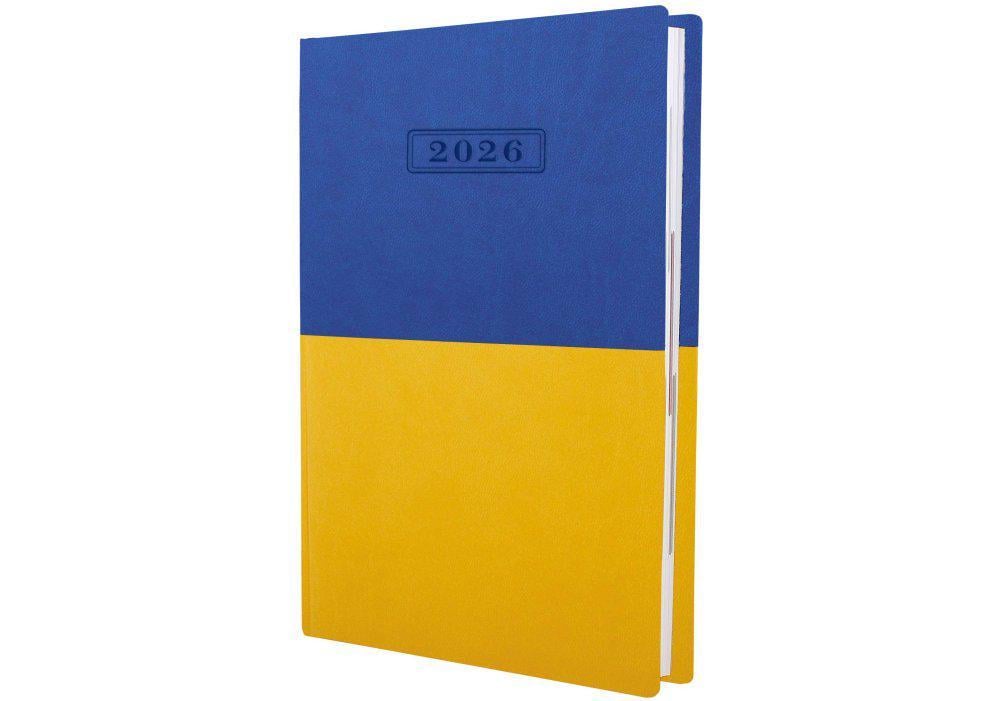 Щоденник датований 2026 Optima Vivella A5 352 стор. Жовто-блакитний (O26115-98)