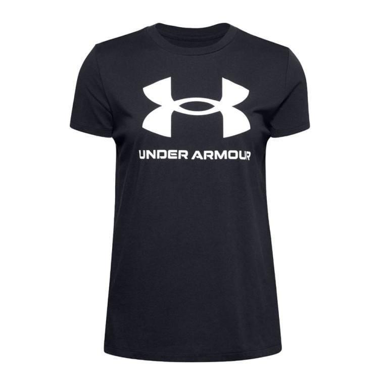 Футболка жіноча UA W SPORTSTYLE LOGO SS Чорний MD (1356305-001)