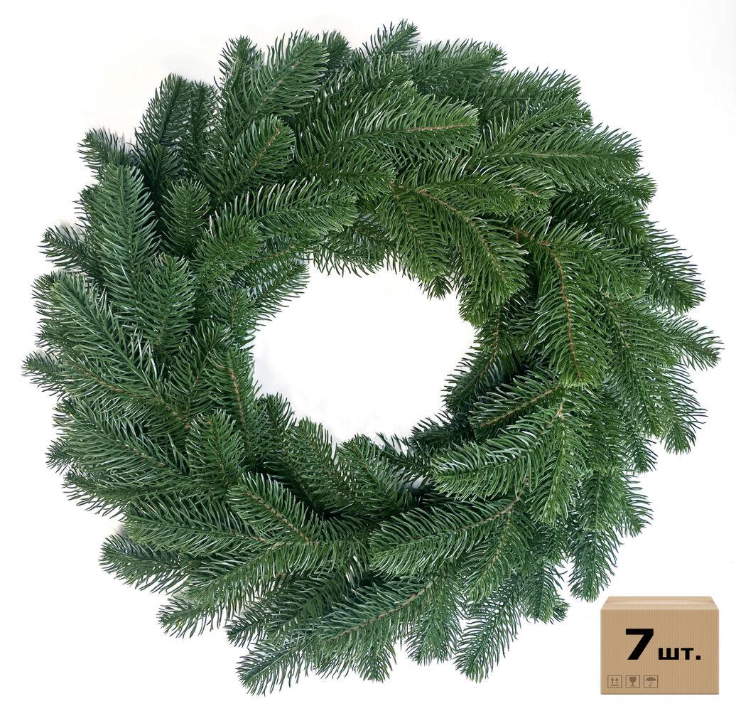 Вінки хвойні різдвяні Lux литі d-50 см зелені (упаковка 7 шт.)