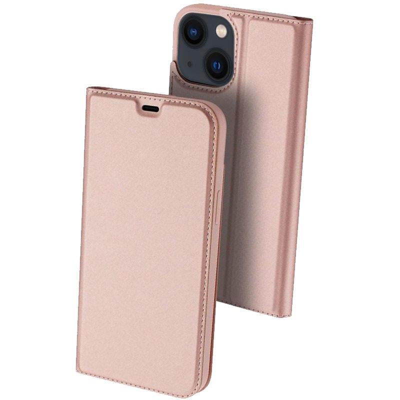 Протиударний Чохол-книжка Dux Ducis з кишенею для візиток для Apple iPhone 15 (6.1") Rose Gold