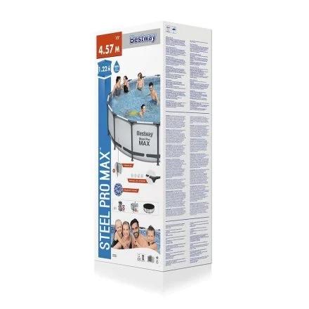 Бассейн каркасный Bestway 56438 с фильтром лестницей и тентом 457х122 см - фото 4