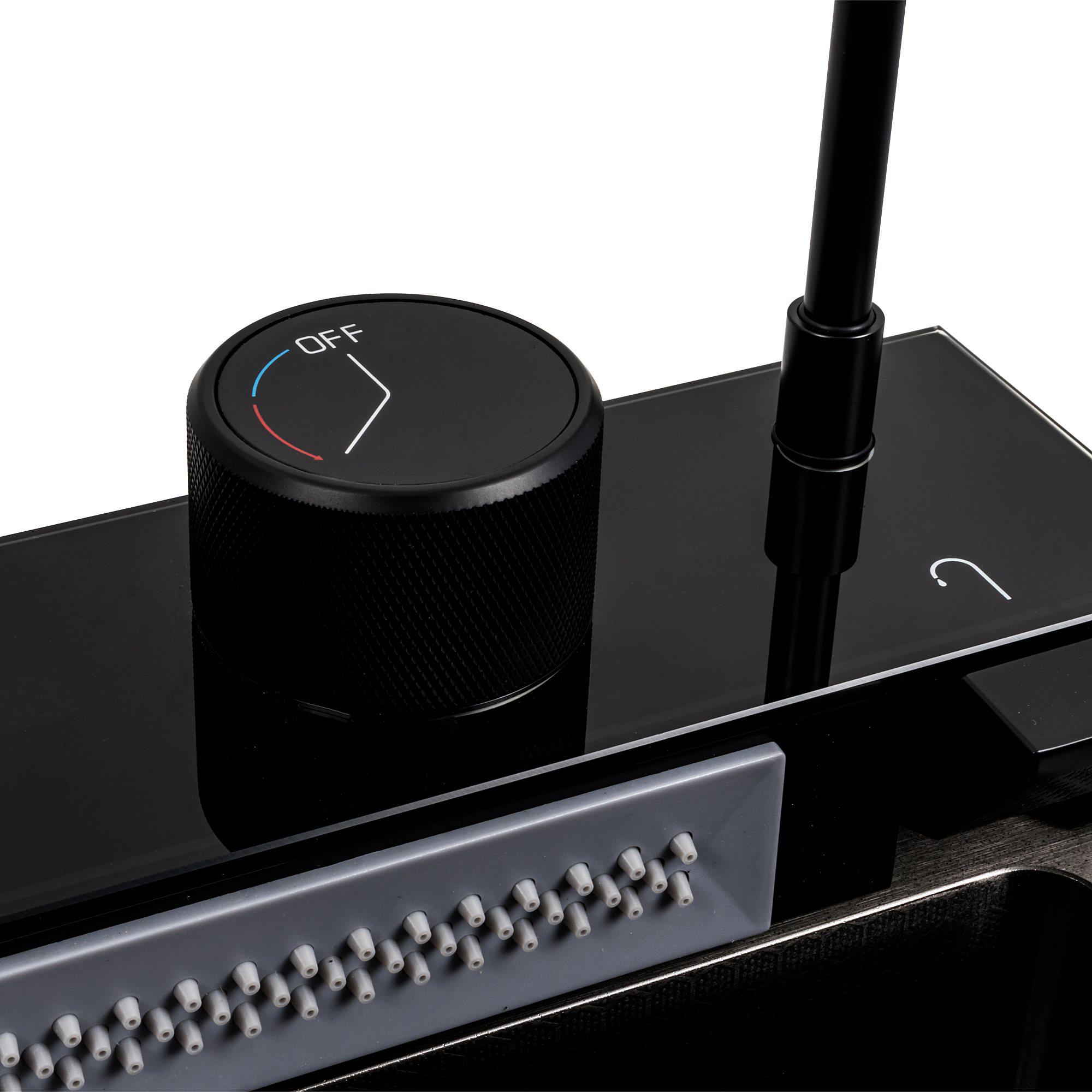 Мийка кухонна Platinum Handmade Водоспад 75x45М PVD Чорний (000041326) - фото 7 Мийка кухонна Platinum Handmade Водоспад 75x45М PVD Чорний (000041326) - фото 7