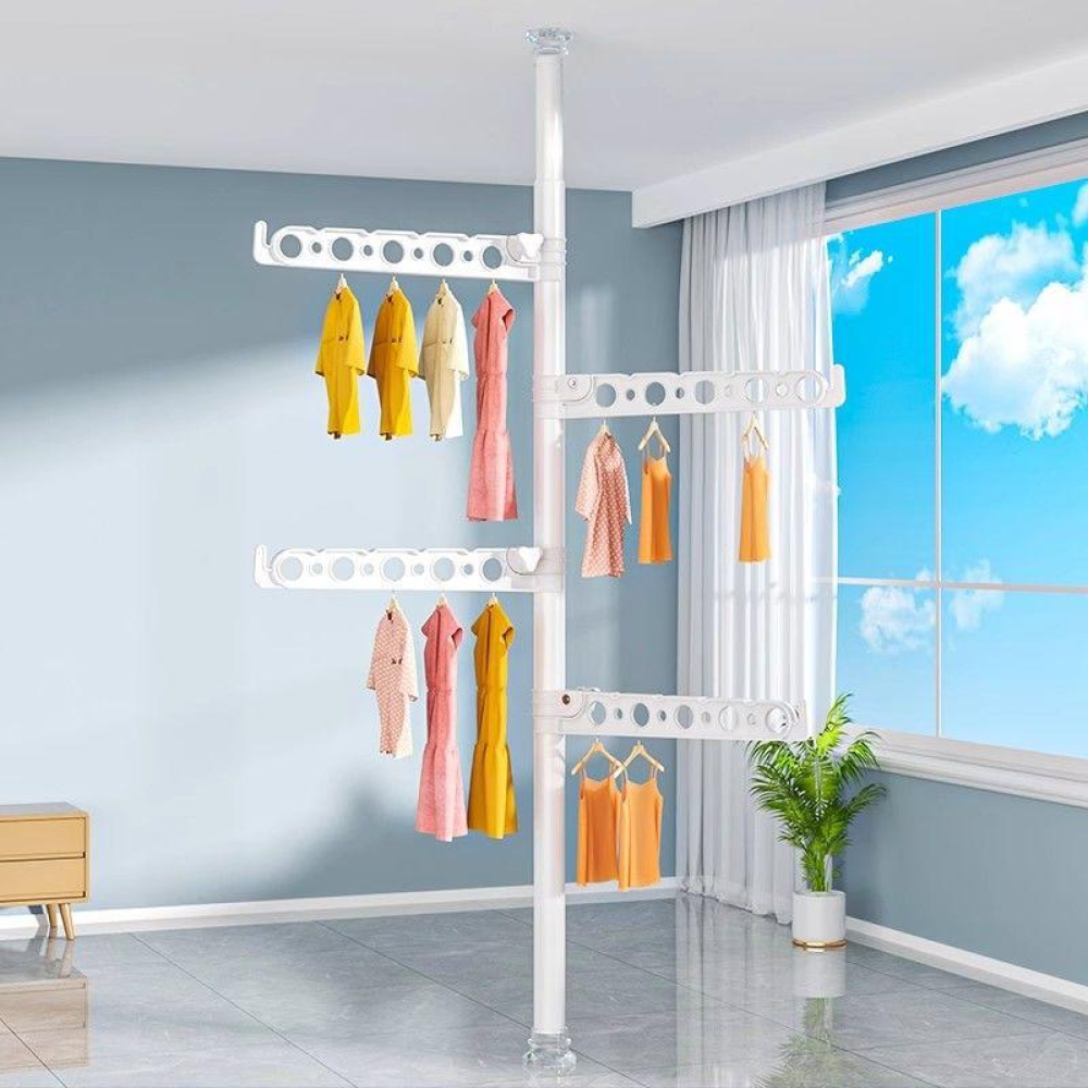 Сушилка для белья вертикальная ED-1287 регулируемая от пола до потолка White (784780558) - фото 6