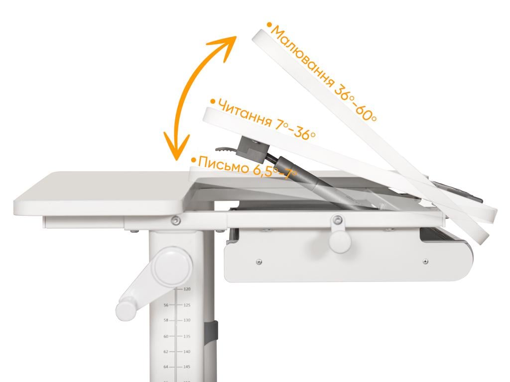 Парта трансформер шкільна ергономічна Evo-Kids TH-310 W/G з полицею Сірий - фото 5