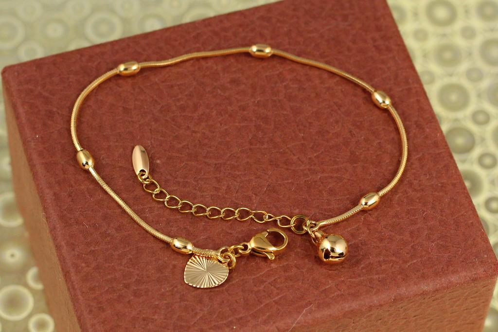 Браслет Xuping Jewelry жгут с овальными шариками 17 см 3 мм Золотистый (26613000)