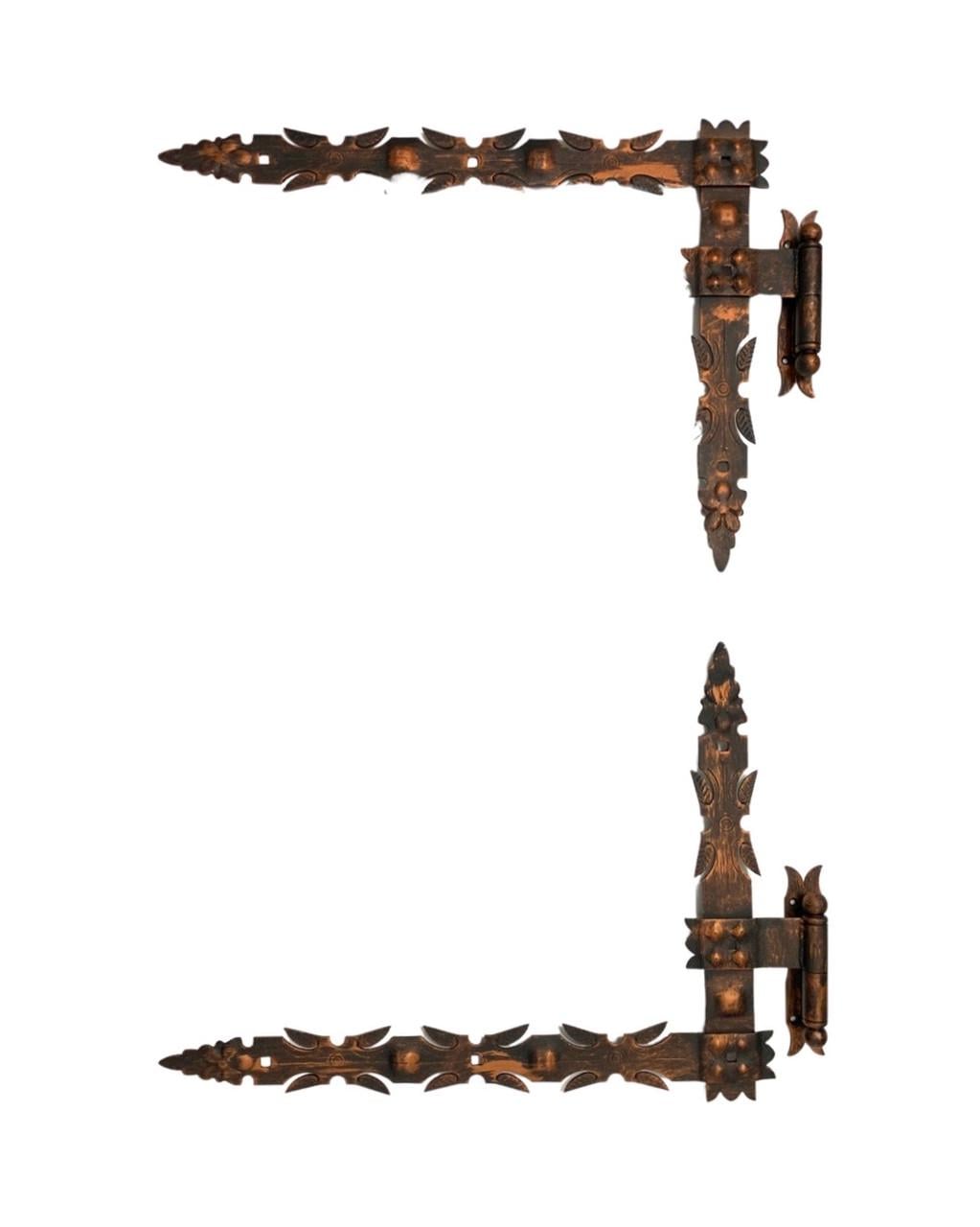 Петли под ковку угловые 460х620 мм 2 шт. Медный (250011)