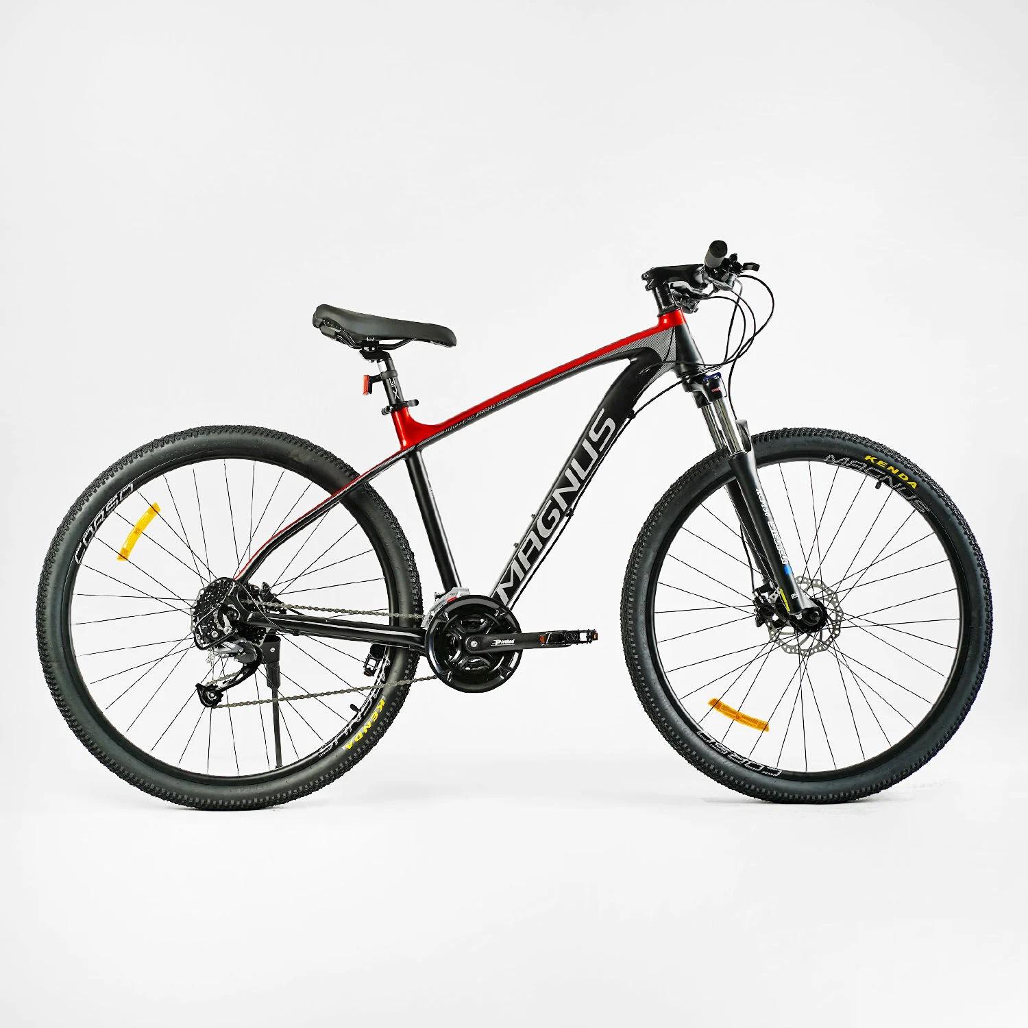 Велосипед спортивный Corso MAGNUS 29" 27 скоростей рама алюминиевая 19" Black/Red (138308)