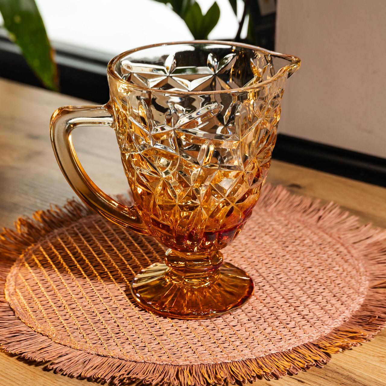 Кувшин стеклянный Yiwu для компота ребристый фигурный 1,2 л (HP-19-187)