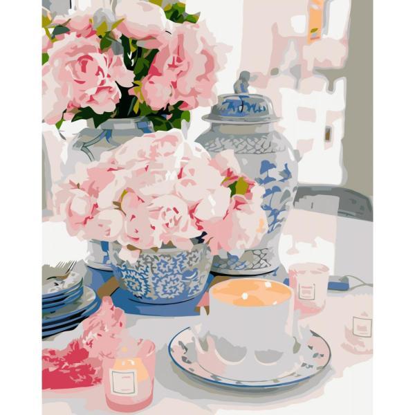 Картина по номерам Strateg Натюрморты Удивительное утро 40х50 см в термопакете (VA-3399-mt)