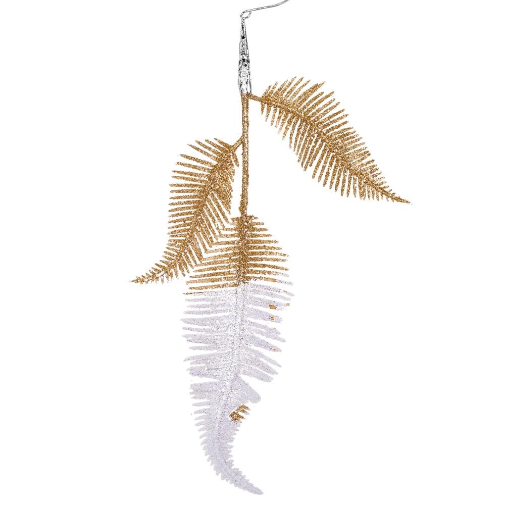 Елочная игрушка папоротник 28 см 6 шт. Золотистый (6027-042)
