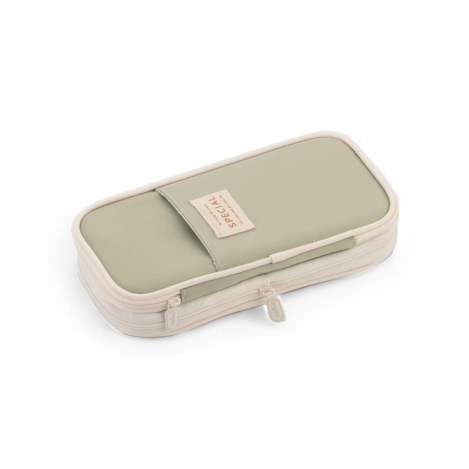 Пенал-карандаш школьный на молнии из ткани Оксфорд 220х110х65 мм Зеленый (33033890)