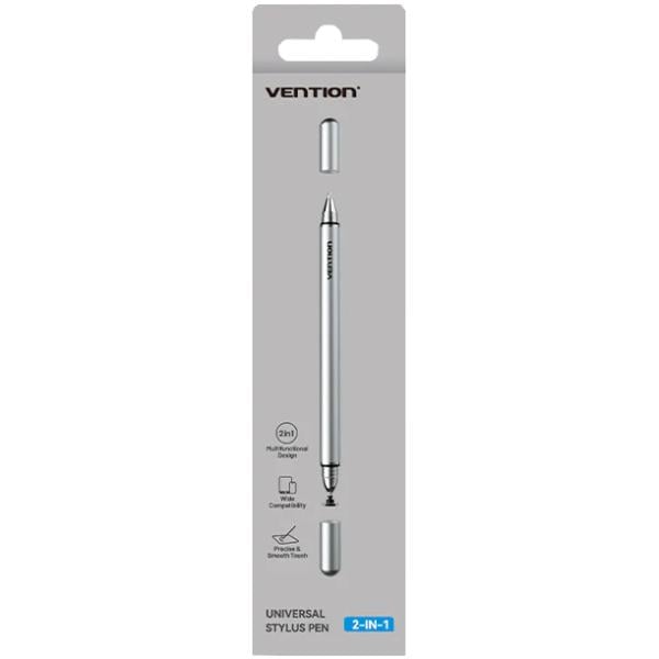 Стилус-ручка для емкостных экранов Vention Stylus Pen Aluminum Alloy Type 2в1 Grey (KQMH0)