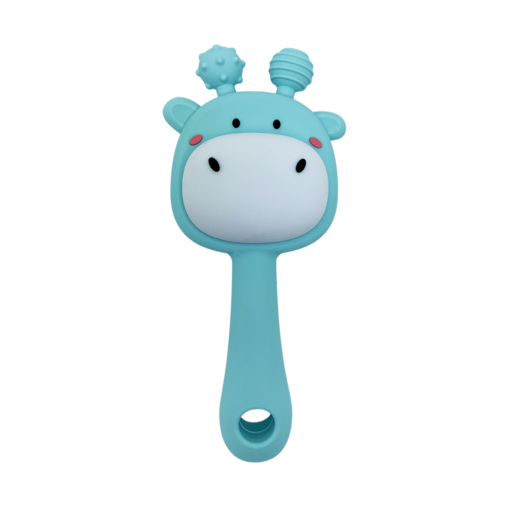 Прорезыватель-погремушка Жираф силиконовый Бирюзовый (31235738)