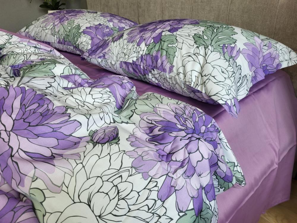 Комплект постельного белья Premium Beauty полуторный на резинке сатин