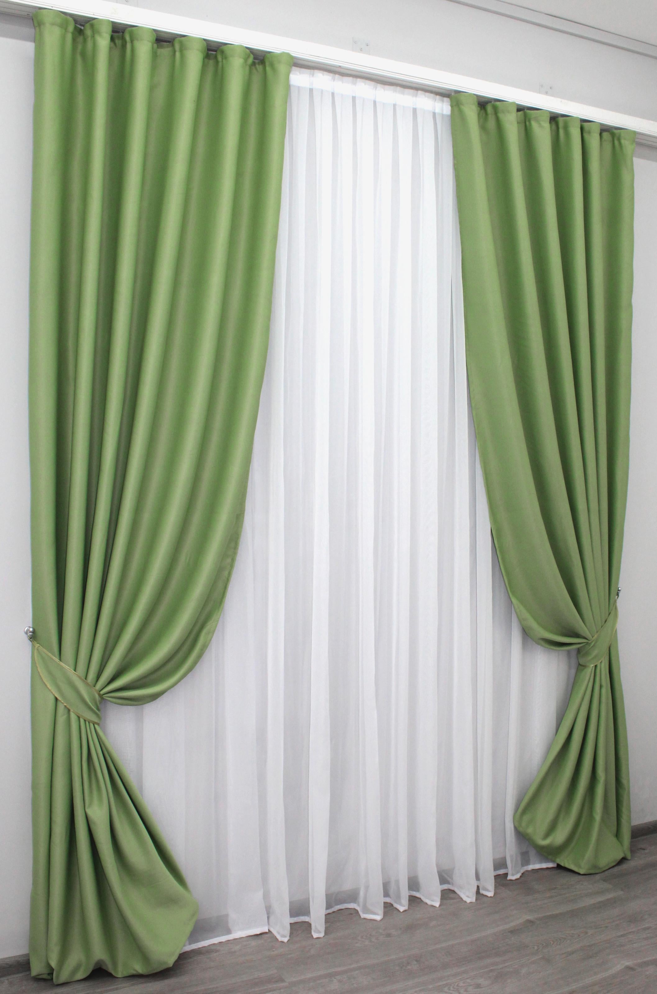 Комплект штор VR-Textil Bruno № 960ш блэкаут 150х270 см 2 шт. Cалатовый (30-756)