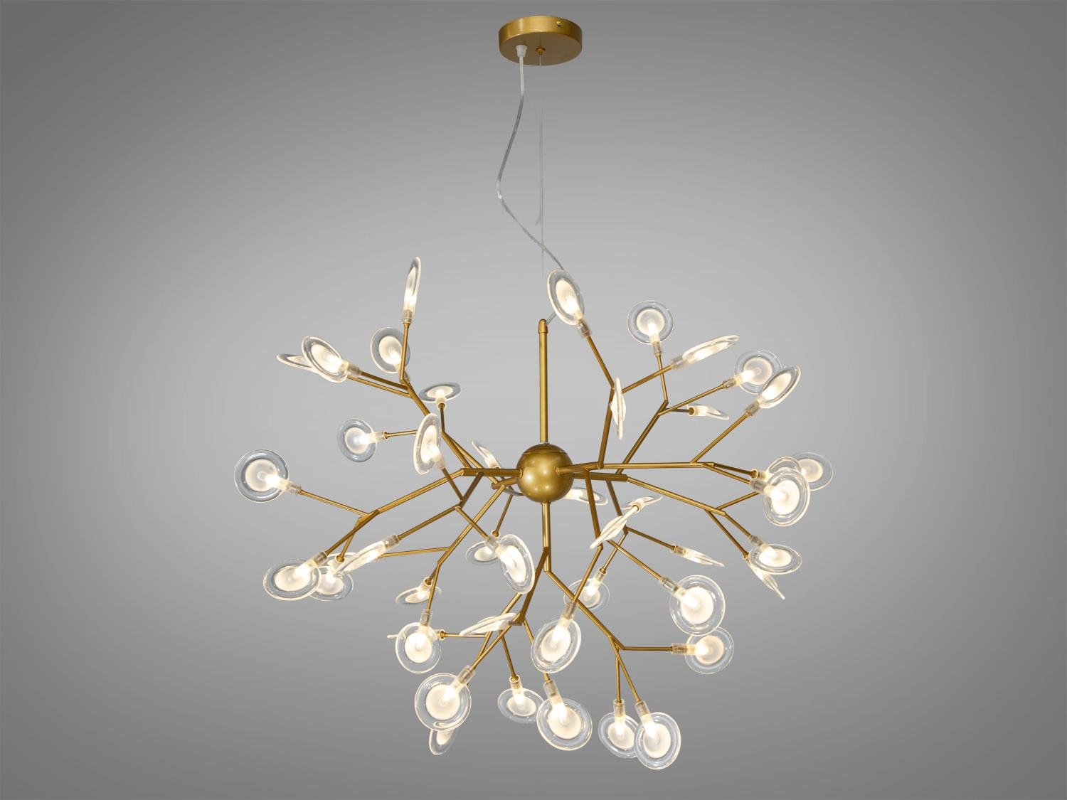 Люстра подвесная Diasha Светлячок 27 ламп Золотистый (887-45C GD)