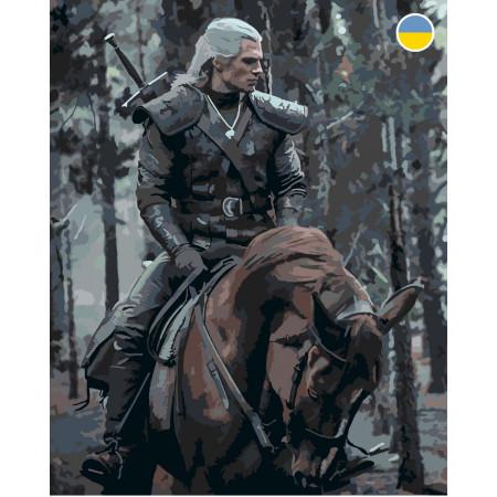 Картина по номерам ORIGAMI Ведьмак на коне 40х50 см (LW3107)