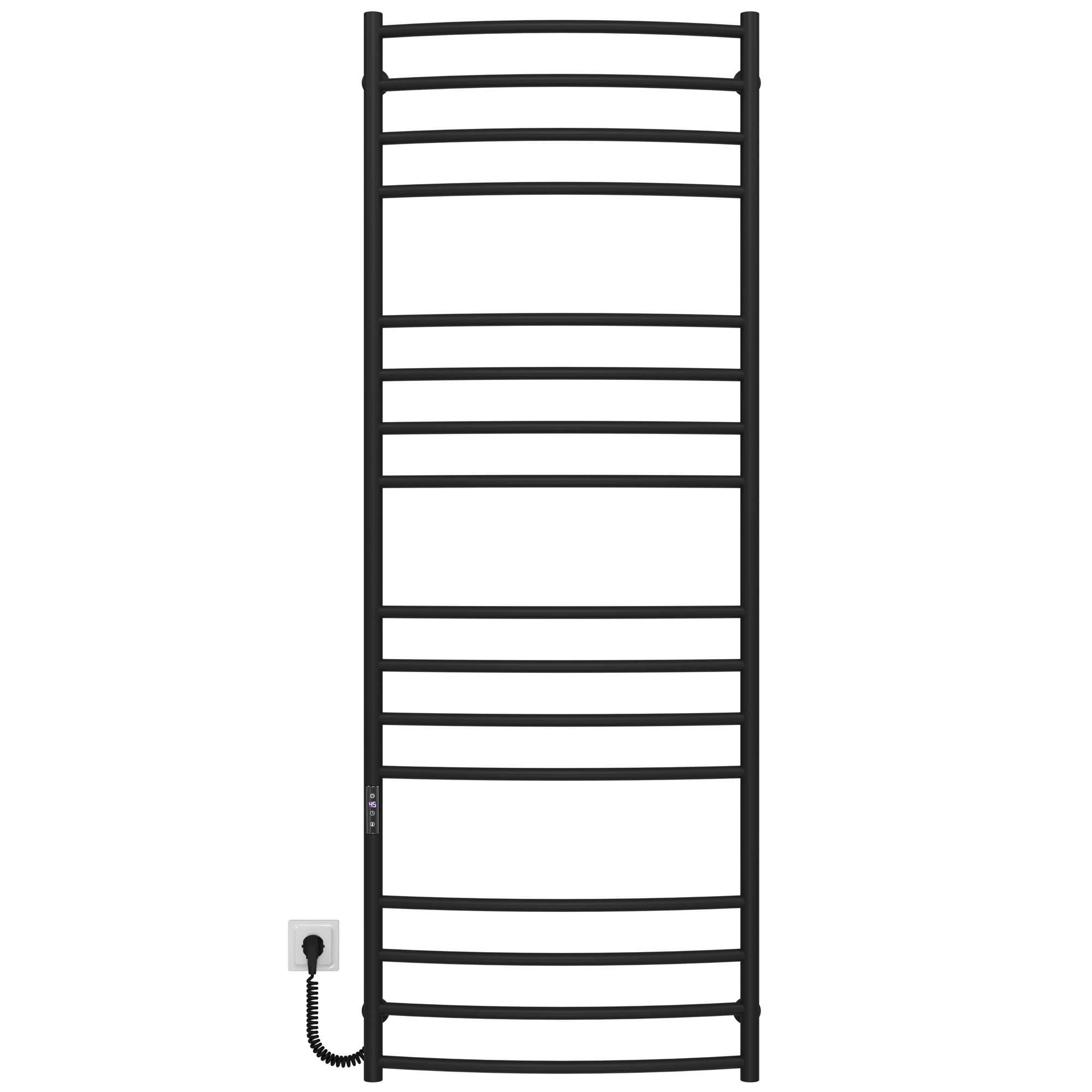 Рушникосушарка електрична Deffi Класік Еліт П16 JD03 ліве підключення нержавіюча сталь 600х1700 мм Чорний (C.KE.170.60.16.E.B.L.1)