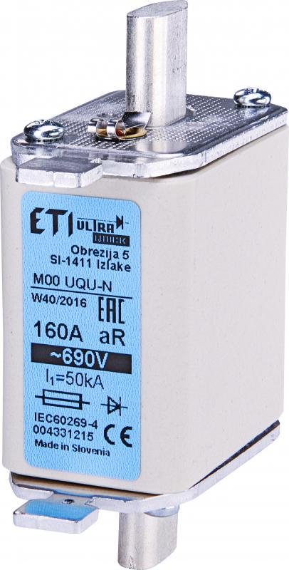 Предохранитель ножевой ETI M00UQU-N NH00 160A aR с плавкой вставкой (4331215)