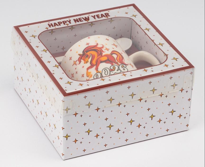 Кружка з ложечкою Символ 2026 року Вогняний Кінь 200 мл (9250-002) - фото 2 Кружка з ложечкою Символ 2026 року Вогняний Кінь 200 мл (9250-002) - фото 2