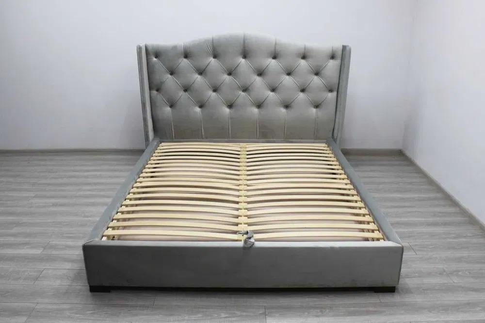 Ліжко двоспальне Шик Галичина Голд з підйомником дерево/тканина 07 160х200 см Сірий