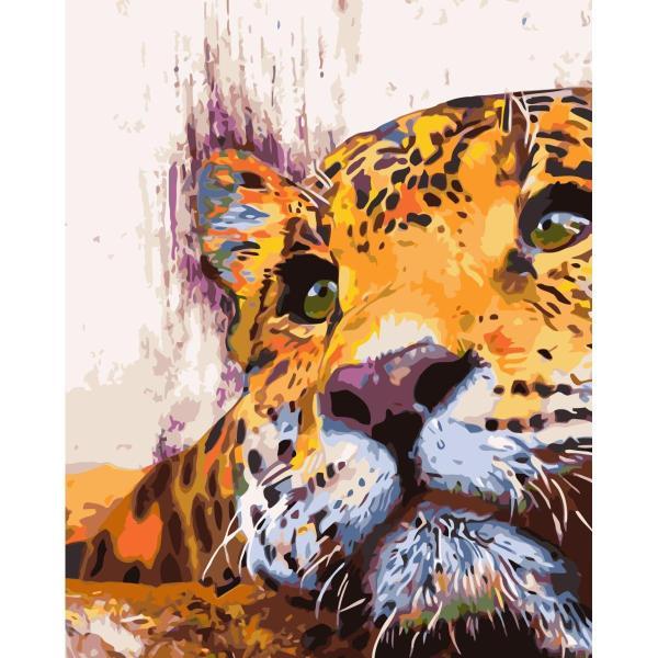 Картина по номерам Strateg Животные Мечтательный хищник 40х50 см в термопакете (VA-1839-mt)