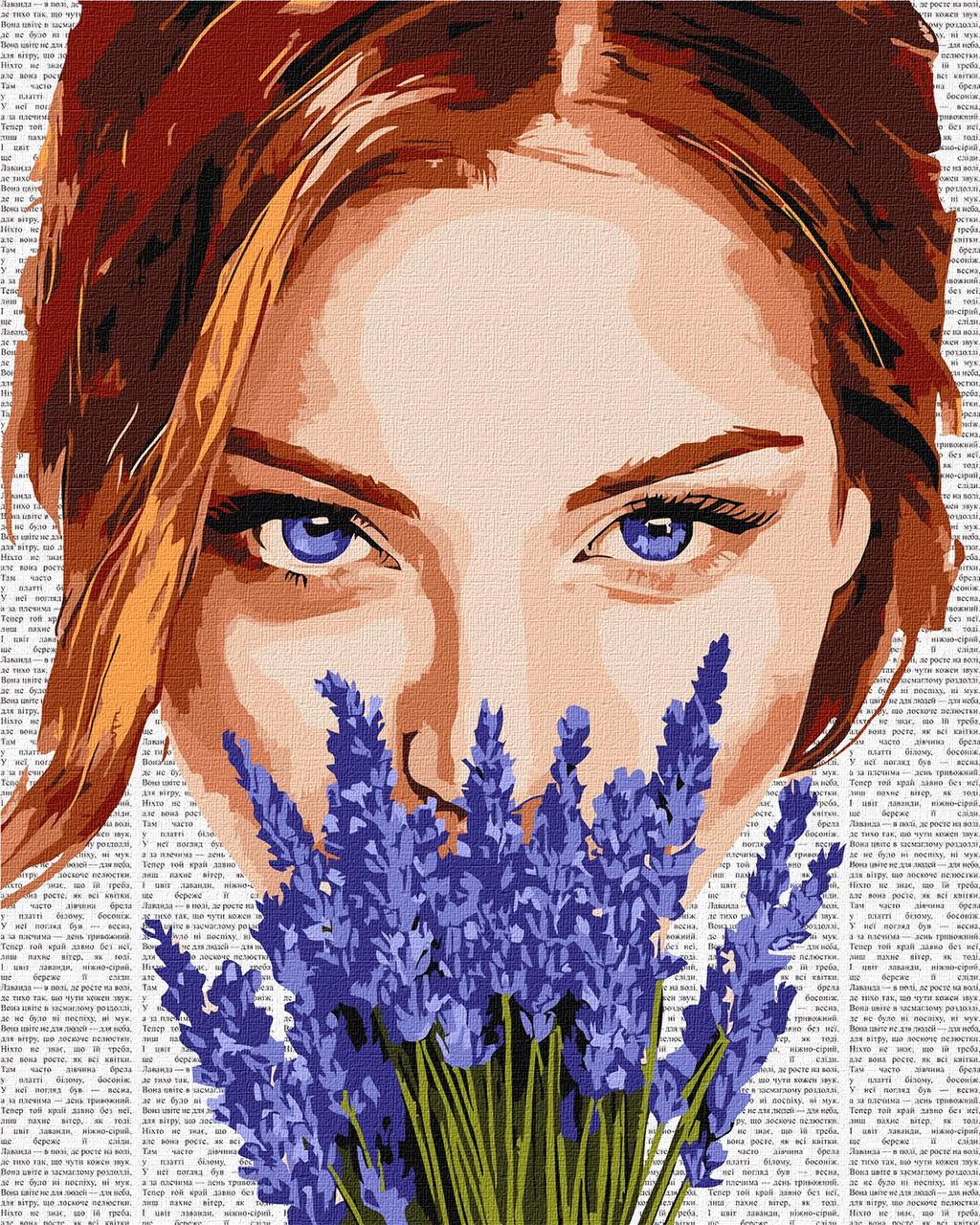 Картина за номерами Ideyka Люди Поезія Дівчина з лавандою 40х50 см